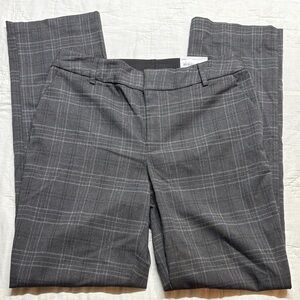 Nine West Barely Bootcut Mid-Rise Pants NWT Size 8 Gray Plaid Sculpting Stretch